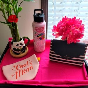 kate spade  black/white & striped crossbody